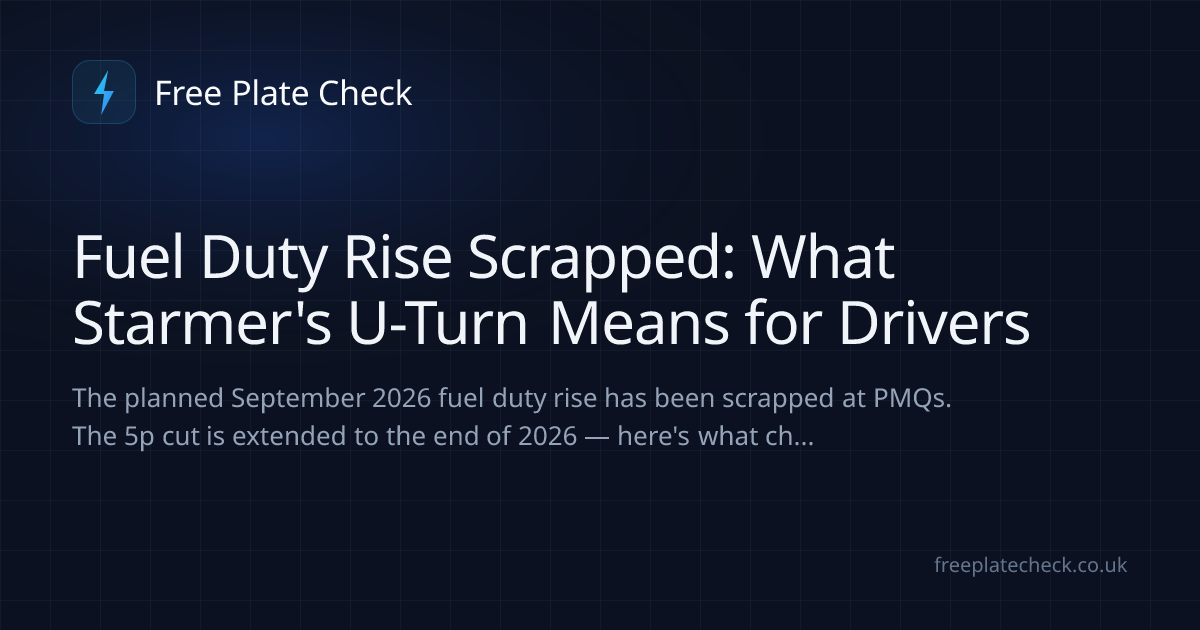 Fuel Duty Rise Scrapped: What Starmer's U-Turn Means for Drivers | Free ...